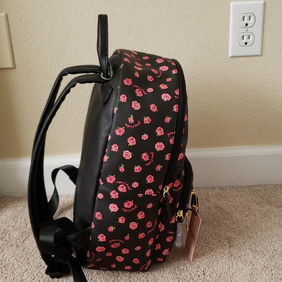 Juicy Couture Black Disty Rose Neon lights backpk - Picture 6 of 12